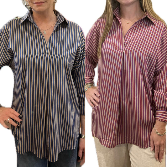 Preppy Striped Star Top