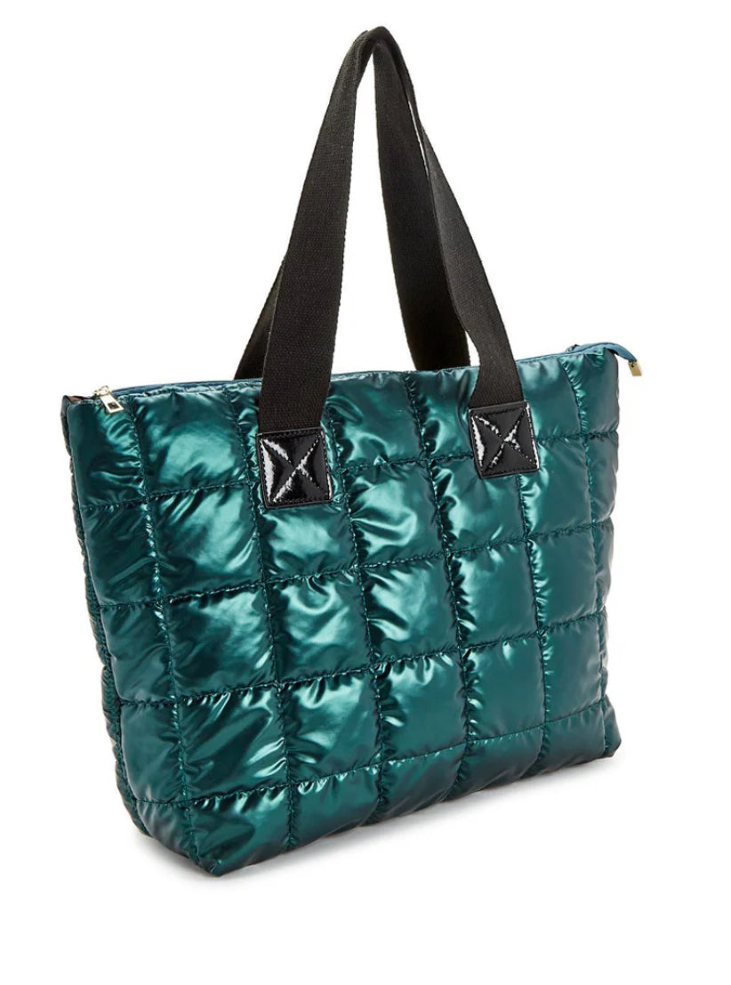 Puffer Nylon Tote with Zipper