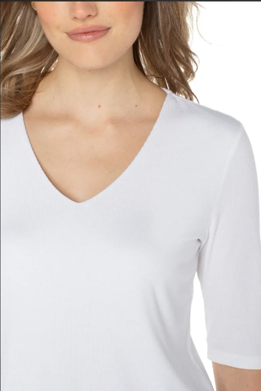 Double Layer V Neck Rib Top