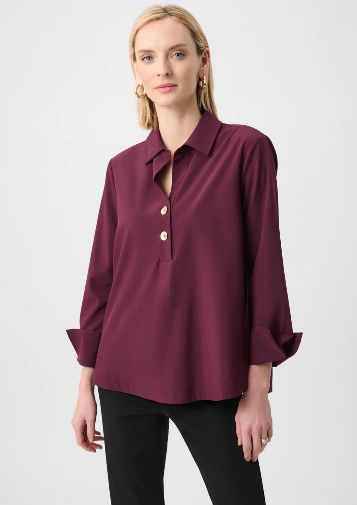 Poplin Button Back Top