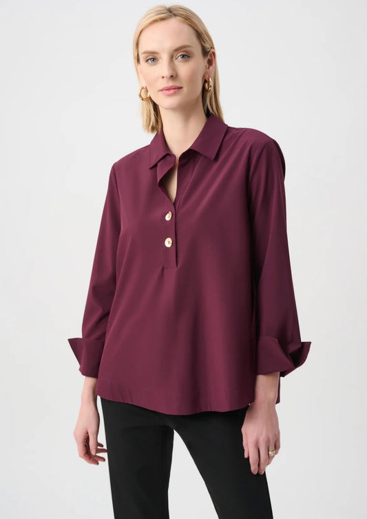 Poplin Button Back Top
