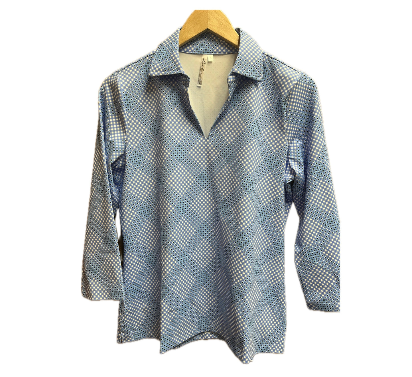 3/4 Sleeve V-Neck with Collar