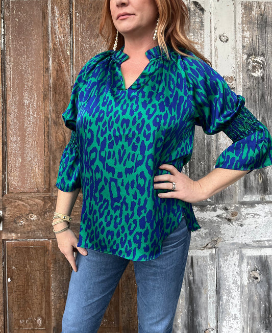 Cinched Top - Jazzy Leopard