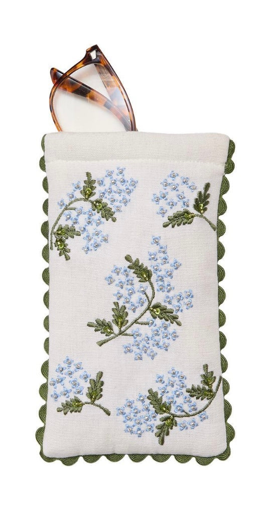 Hydrangea Embroidered Glasses Holder