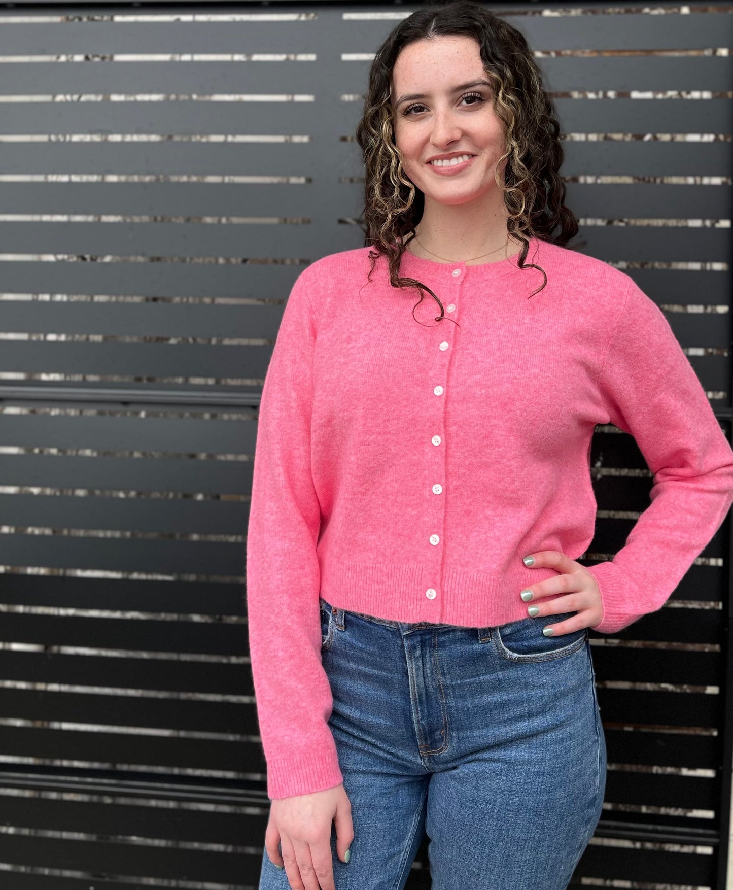 Medina Cardigan-Disco Pink