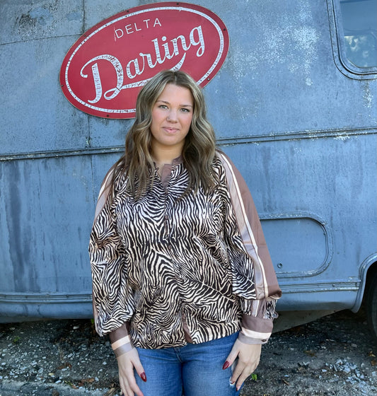 Animal Print Scarf Top