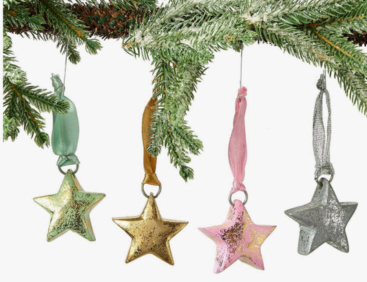 Two’s Company Metallic Star Ornaments