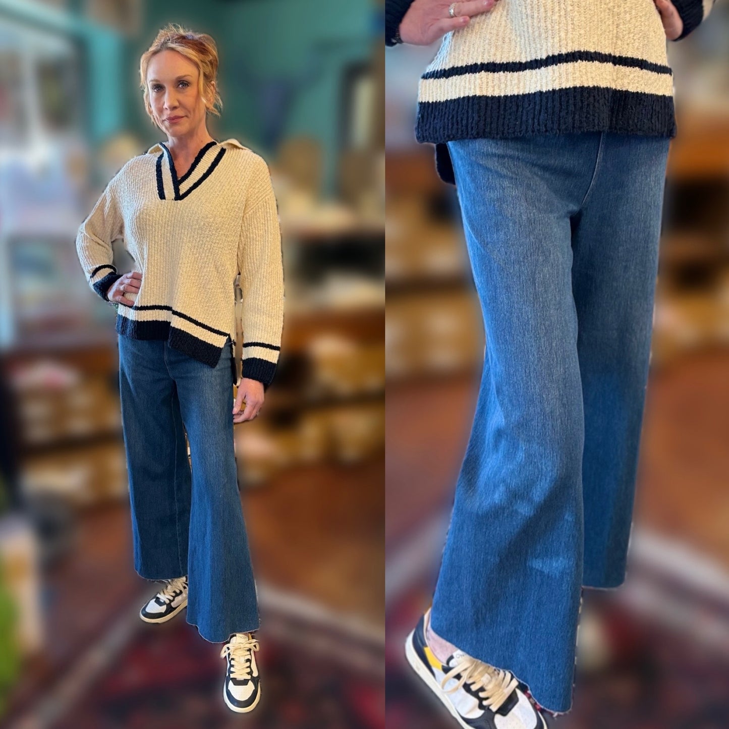 Erin Hi Waist Wide Leg Denim Mid Wash