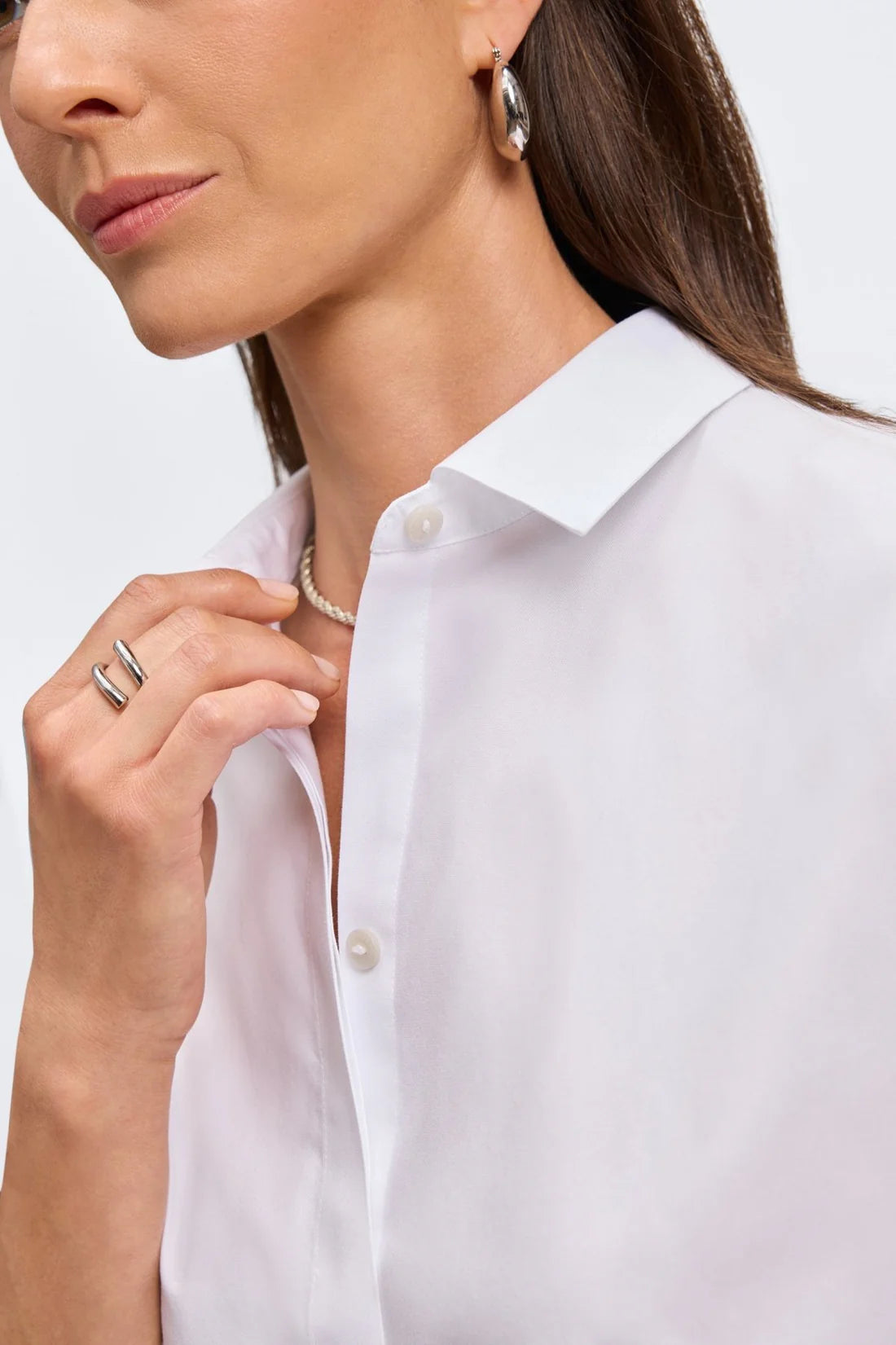 Brooke 3/4 Sleeve Shirt-White