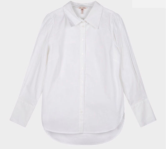 Long Sleeve Button Blouse-Off White