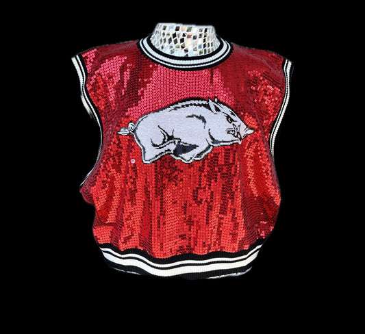 Arkansas Razorback Full Sequin Vest