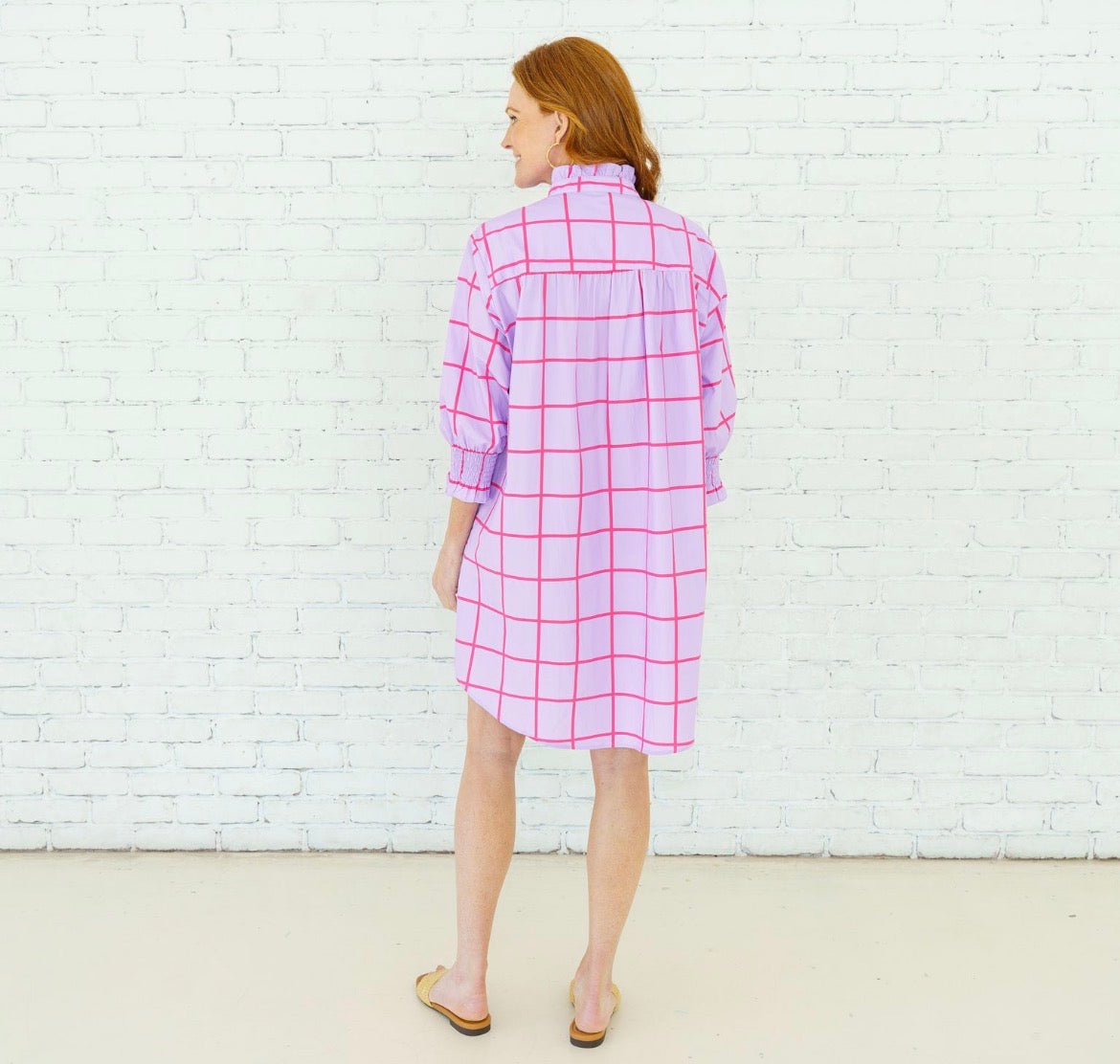 Kimberly Park Dress-Lavender/Red