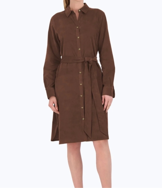 Missy Corduroy Dress-Brown