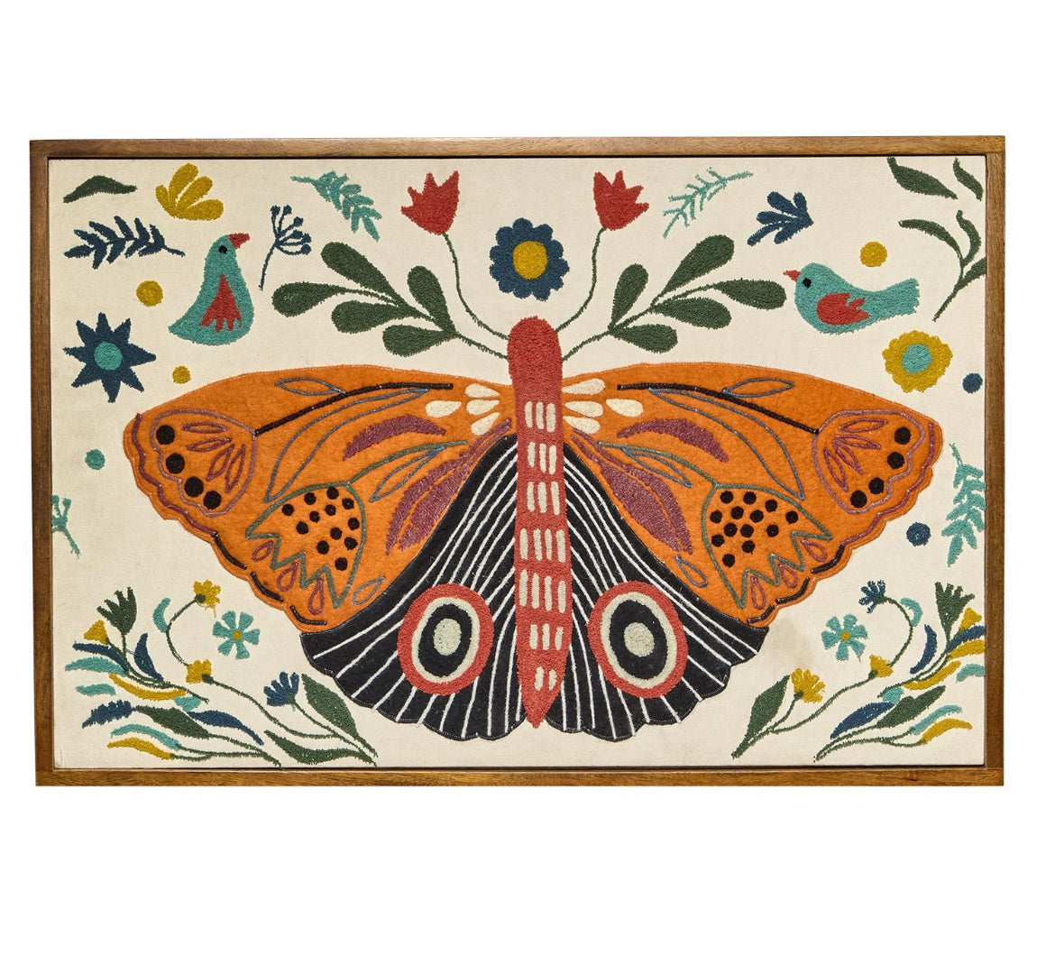Embroidered Butterfly Art