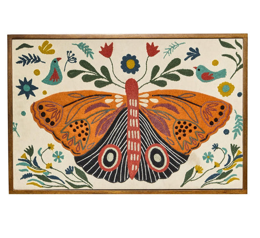 Embroidered Butterfly Art