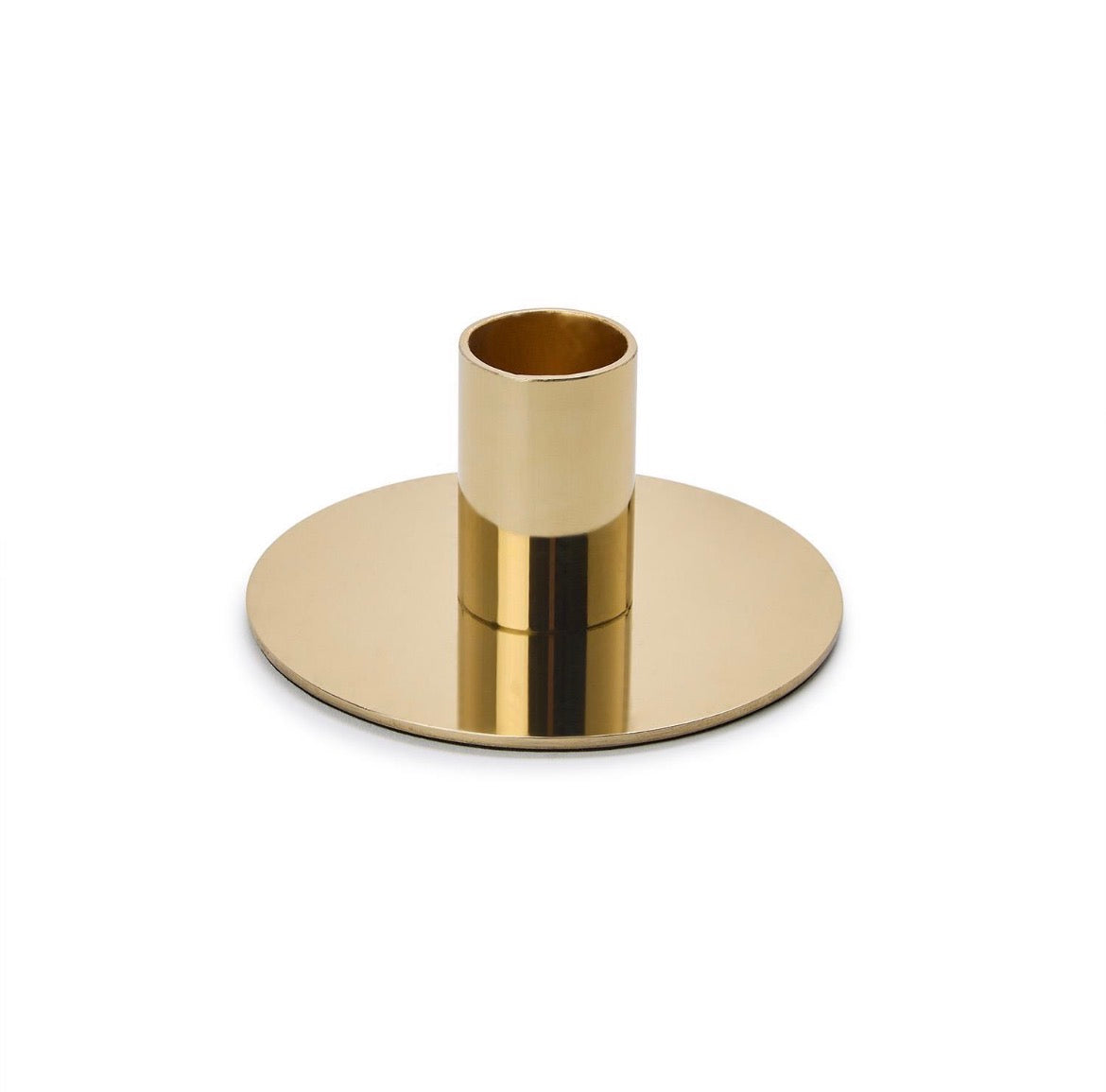 Metallic Gold Metal Taper Candlestick Candleholder - Stainless Steel