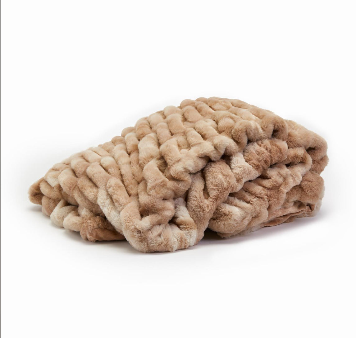 Marbled Faux Fur Throw