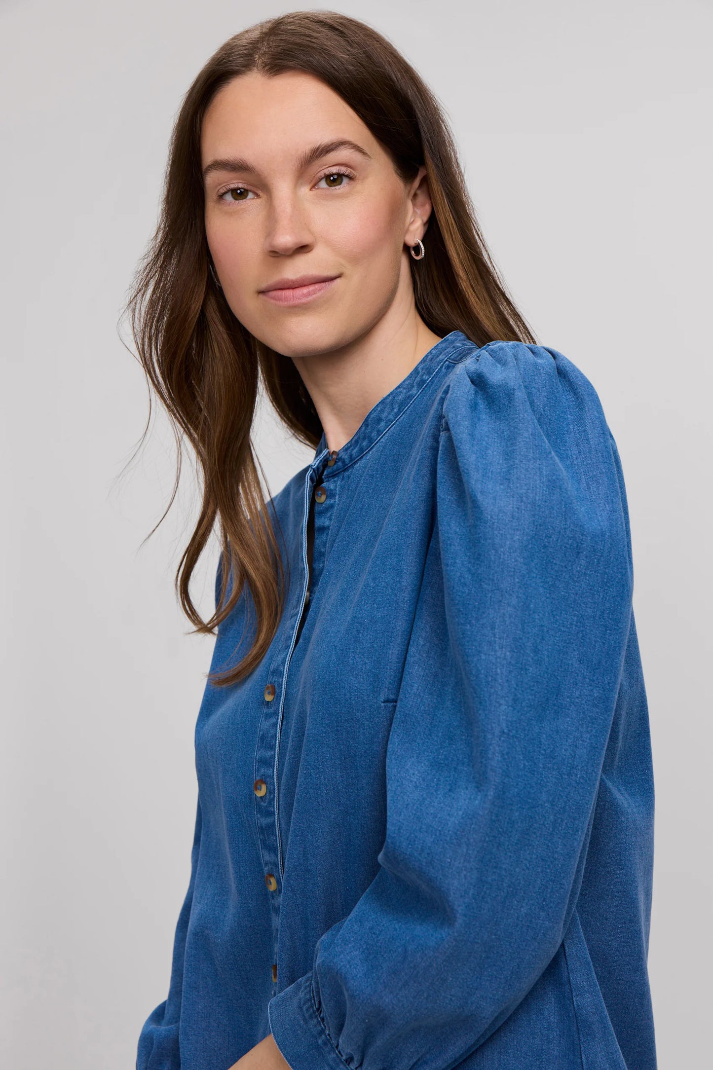 Helsa Denim 3/4 Sleeve Shirt