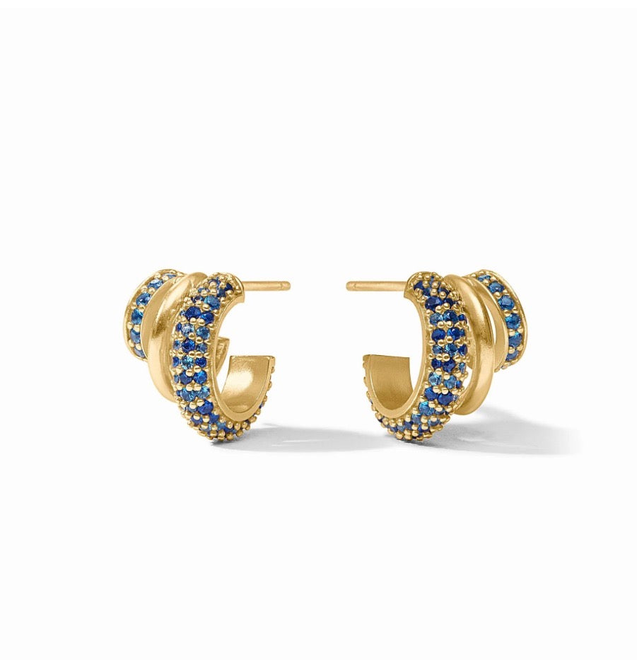 Stardust Triple Hoop - Sapphire Blue