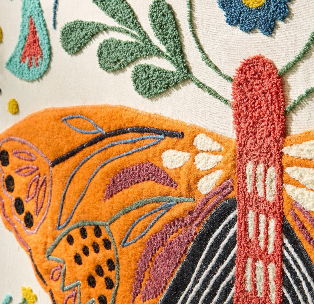 Embroidered Butterfly Art