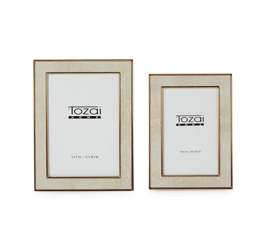 Cream Shagreen Picture Frames