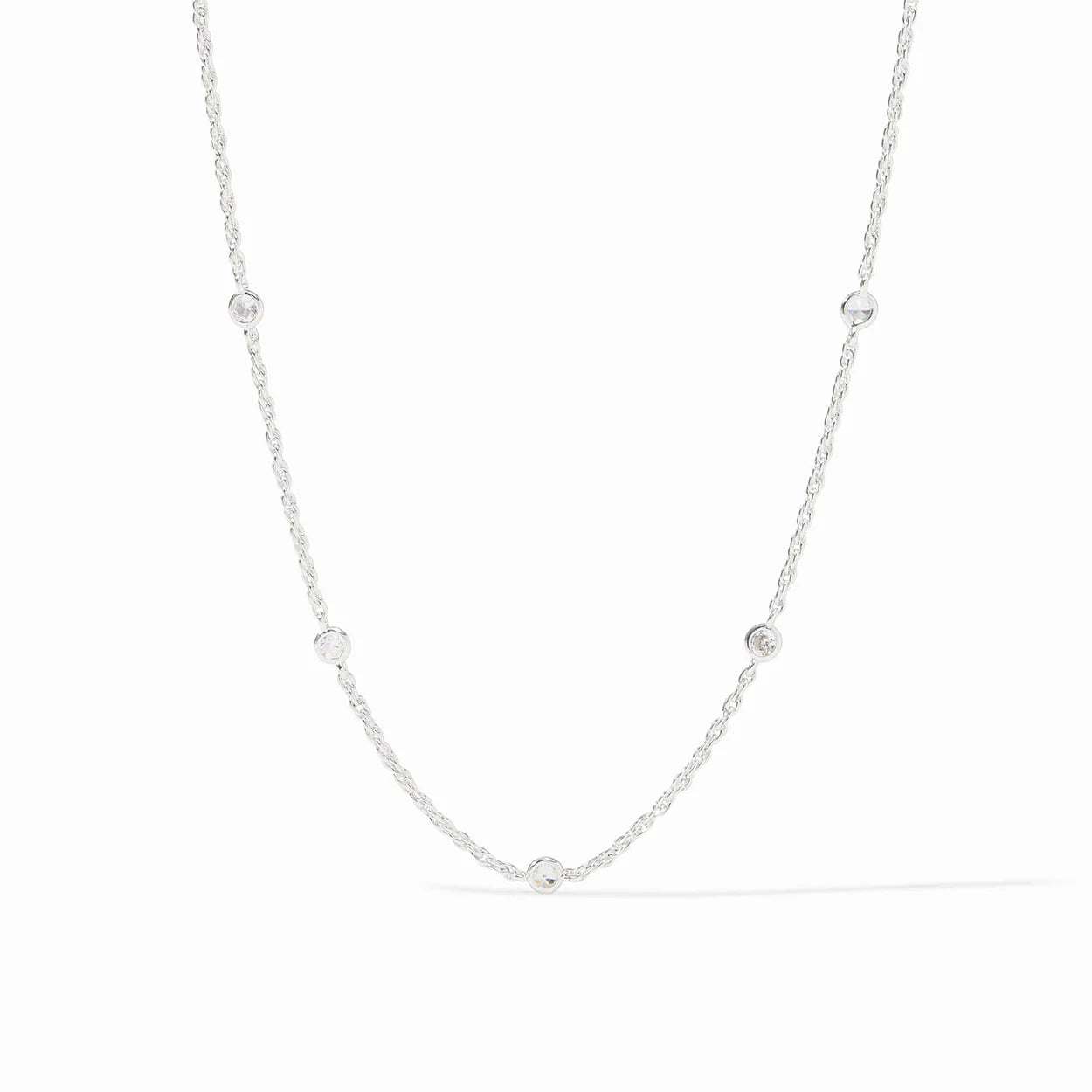 Celeste Delicate Station Necklace-Silver