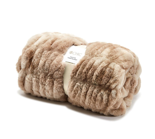 Marbled Faux Fur Throw