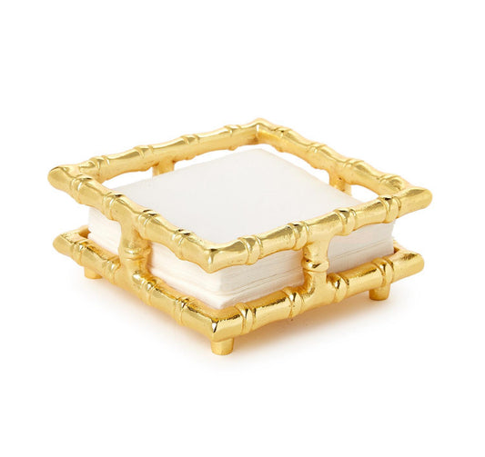 GOLD BAMBOO COCKTAIL NAPKIN HOLDER