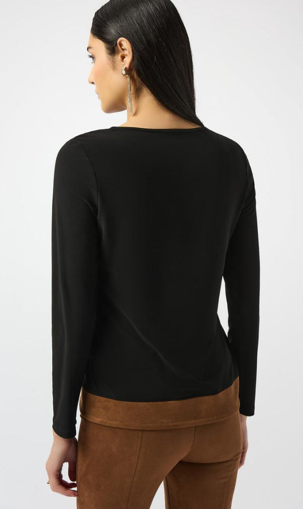Suede Trim Top