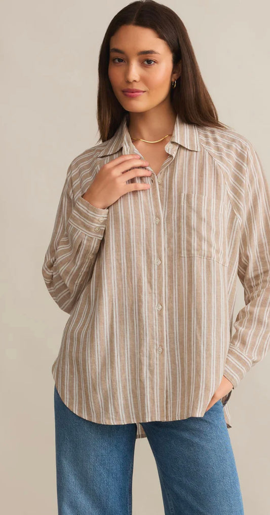 Perfect Linen Striped Top