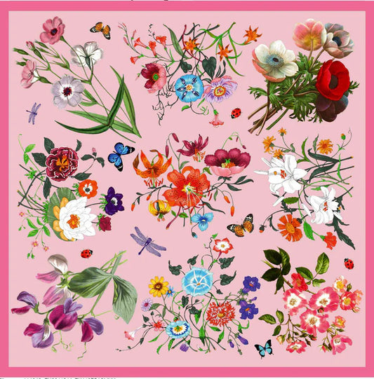 La Vie en Rose Italian Silk Scarf