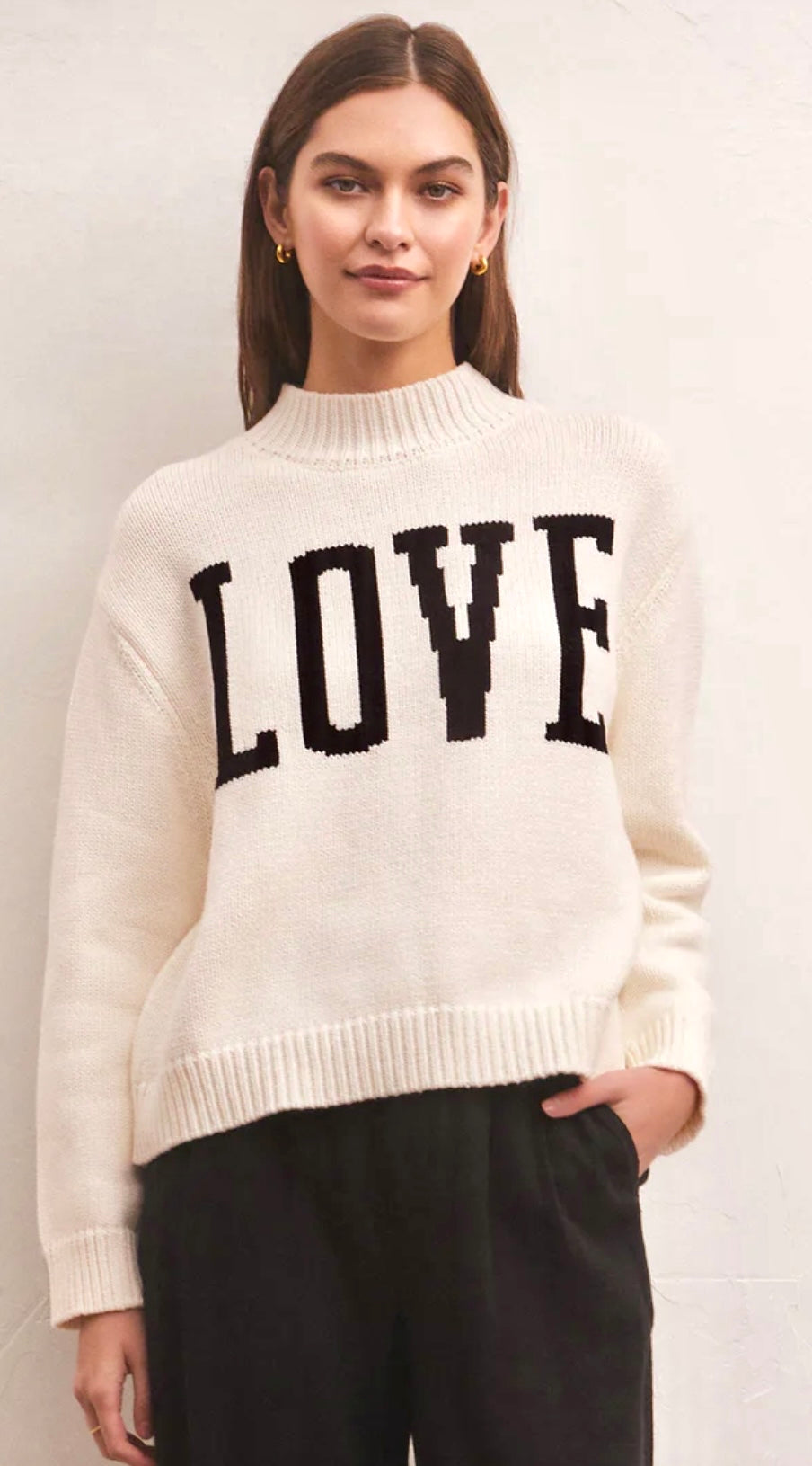 Love Intarsia Sweater - Sandstone