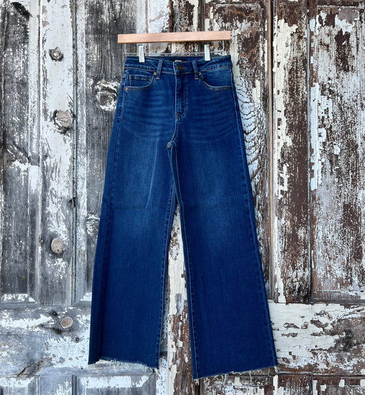 Slim Wide Leg Jean-Dark Denim