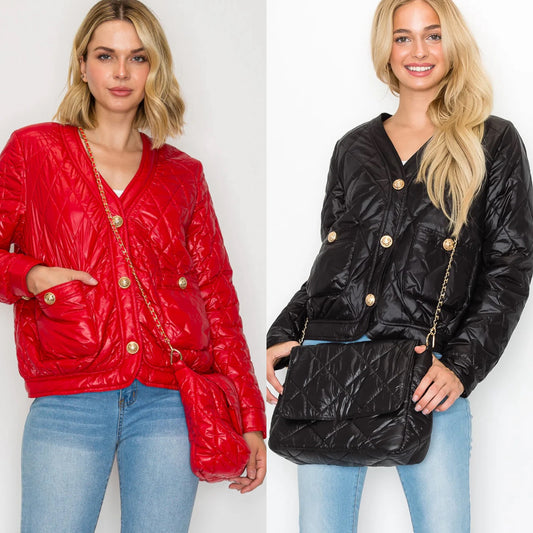 Joshua Puffer Jacket & Matching Crossbody Bag