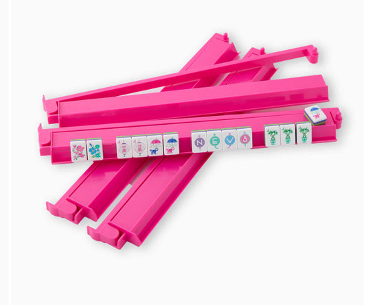 Hot Pink Mahjong Tile Rack & Pusher Set