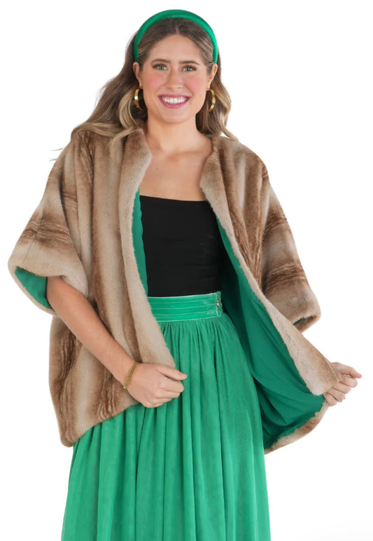 Emily McCarthy CoCo Cape-Faux Fur