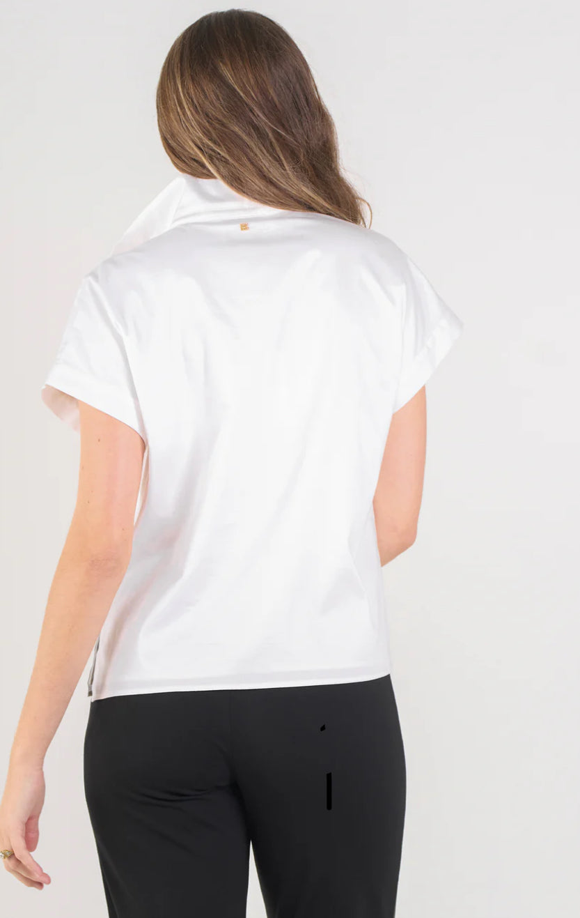 Poppy Pullover-White Cotton Poplin