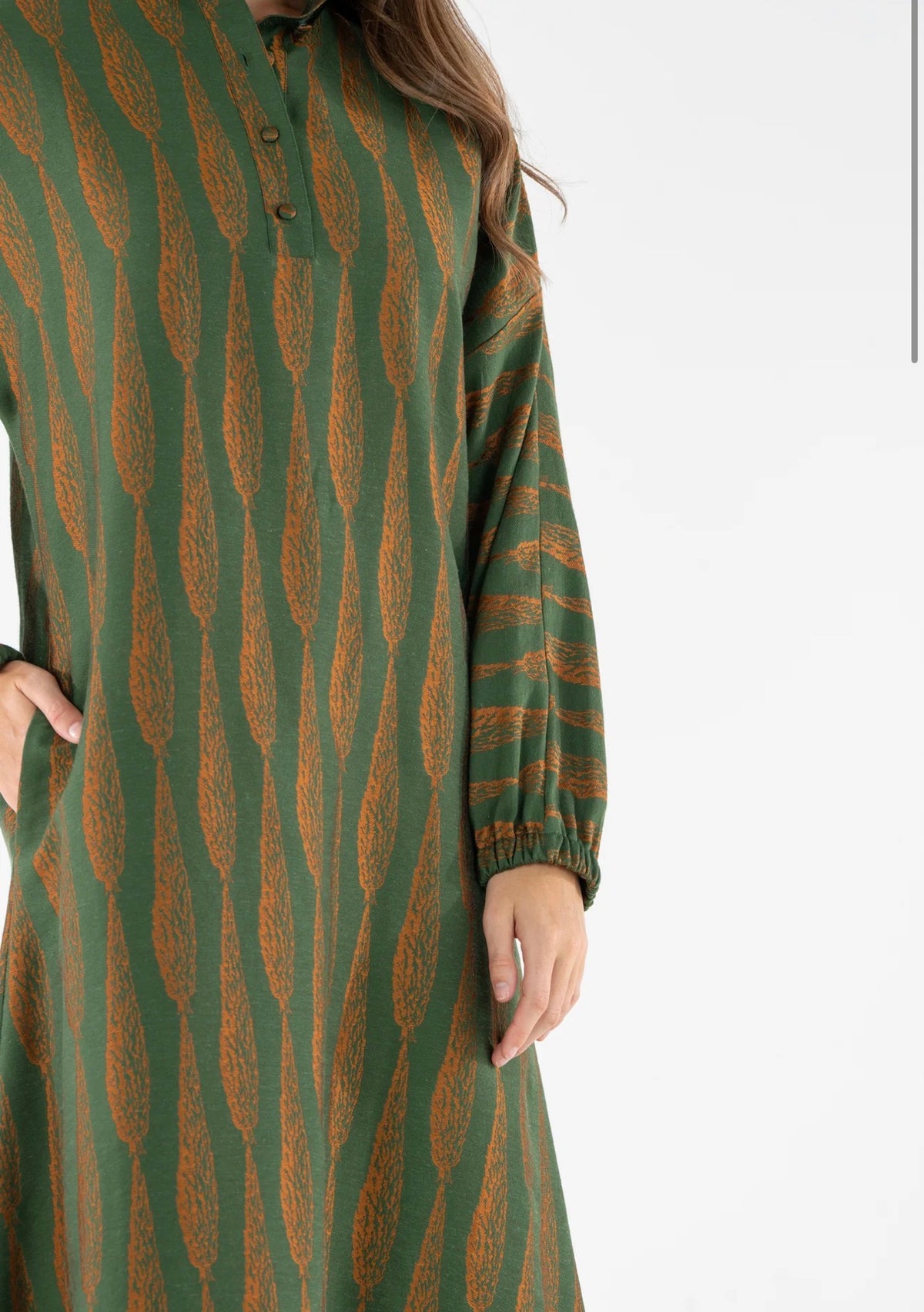 Long-Sleeve Poppy Maxi Tuscan Villa