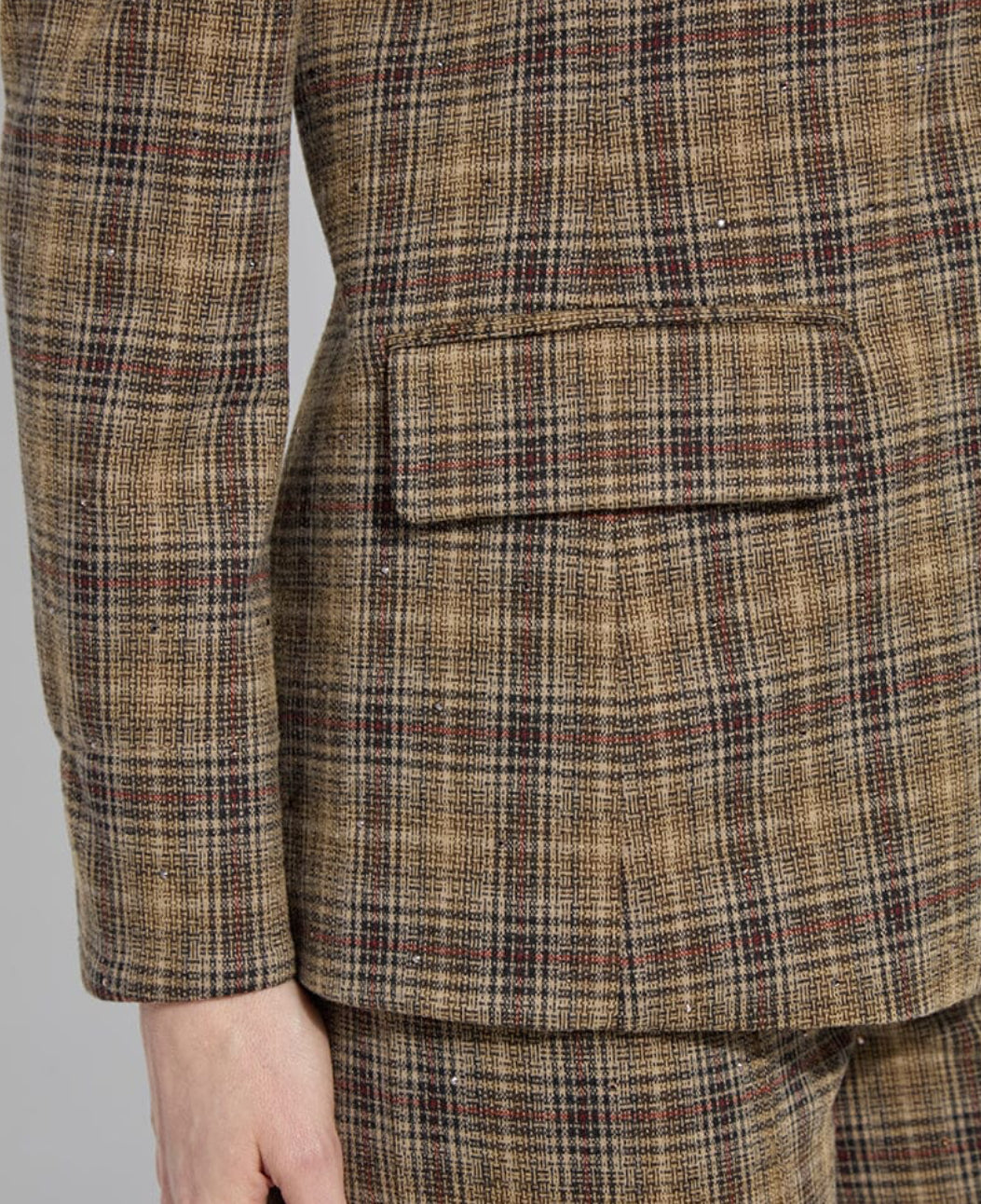 Marceline Convertible Collar Blazer -Brit Brushed Plaid