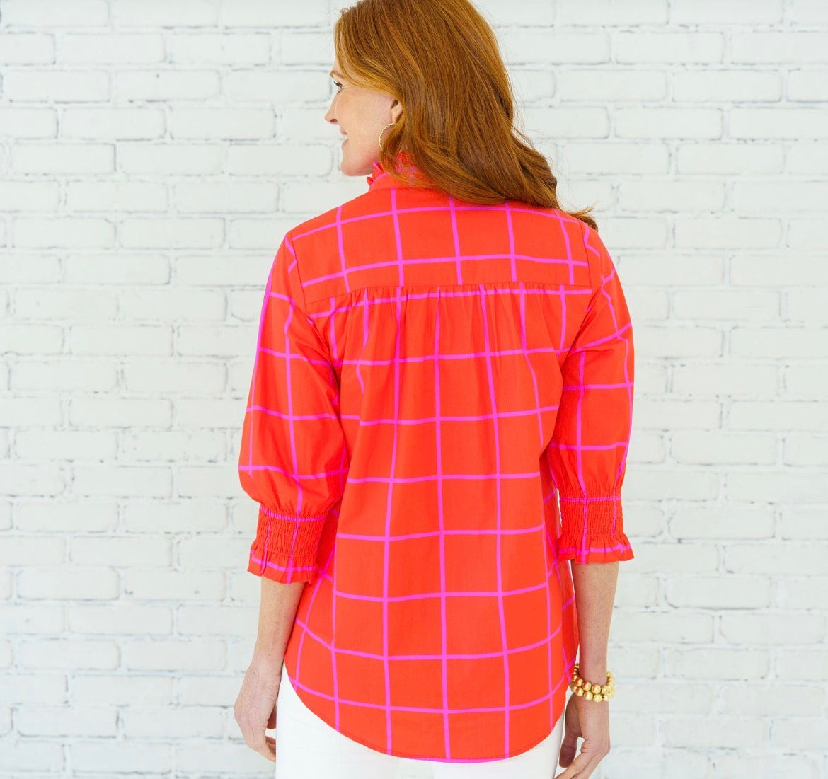 Kimberly Park Top-Orange & Pink