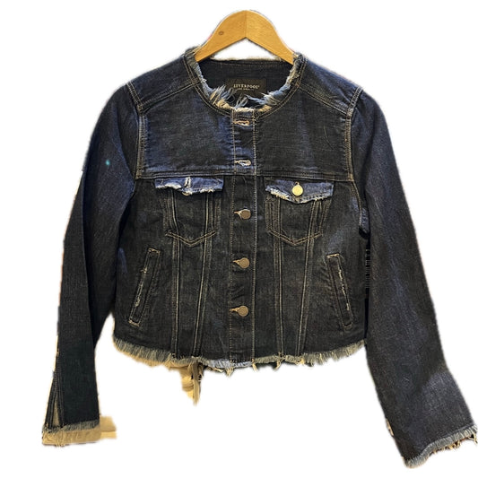 Classic Jean Jacket with Frayed Hem