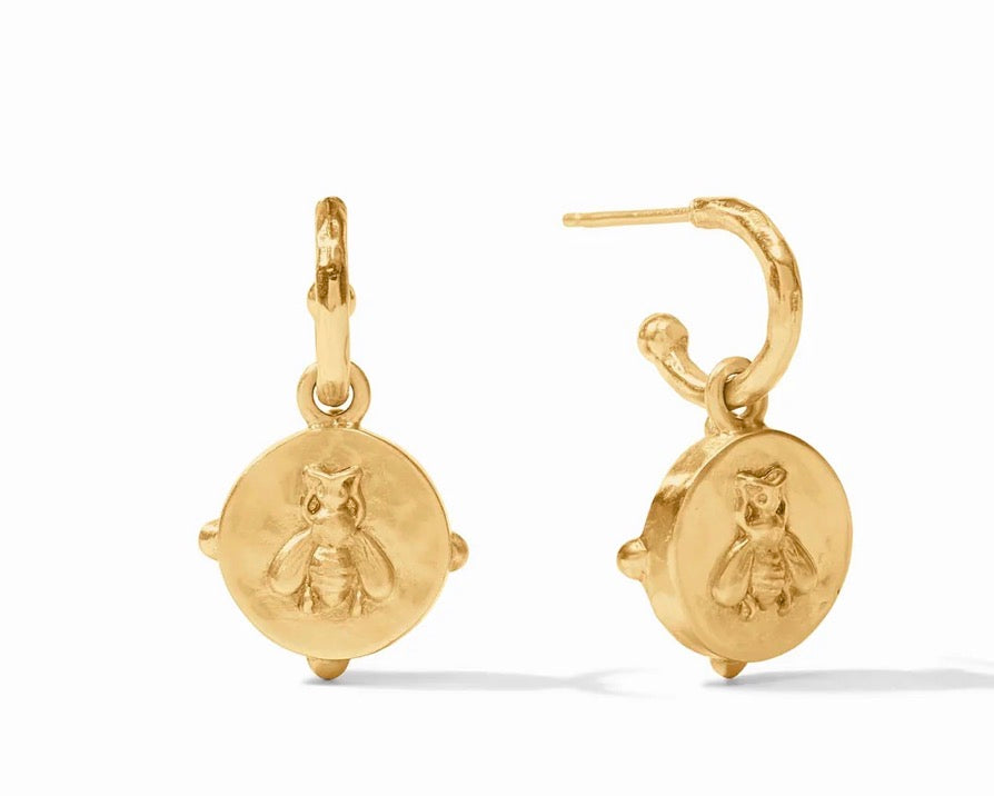 Honeybee Hoop and Charm Earrings