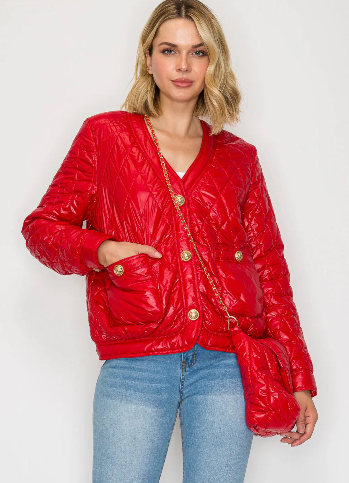 Joshua Puffer Jacket & Matching Crossbody Bag