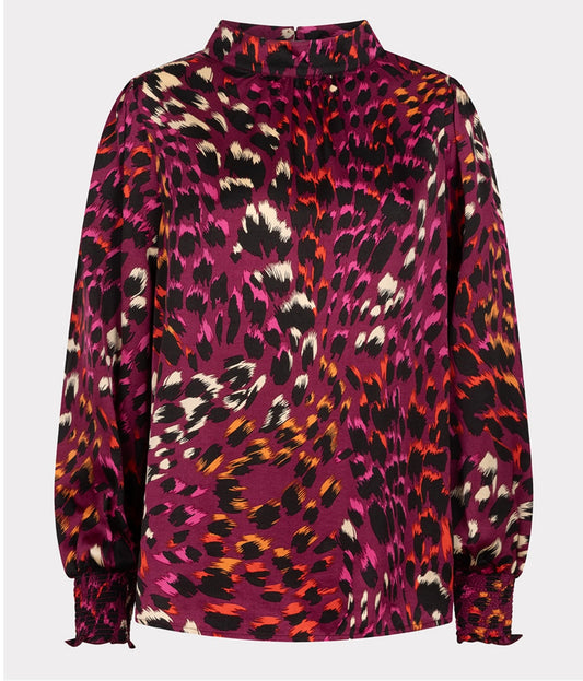 Esqualo Printed Stand up Collar Blouse