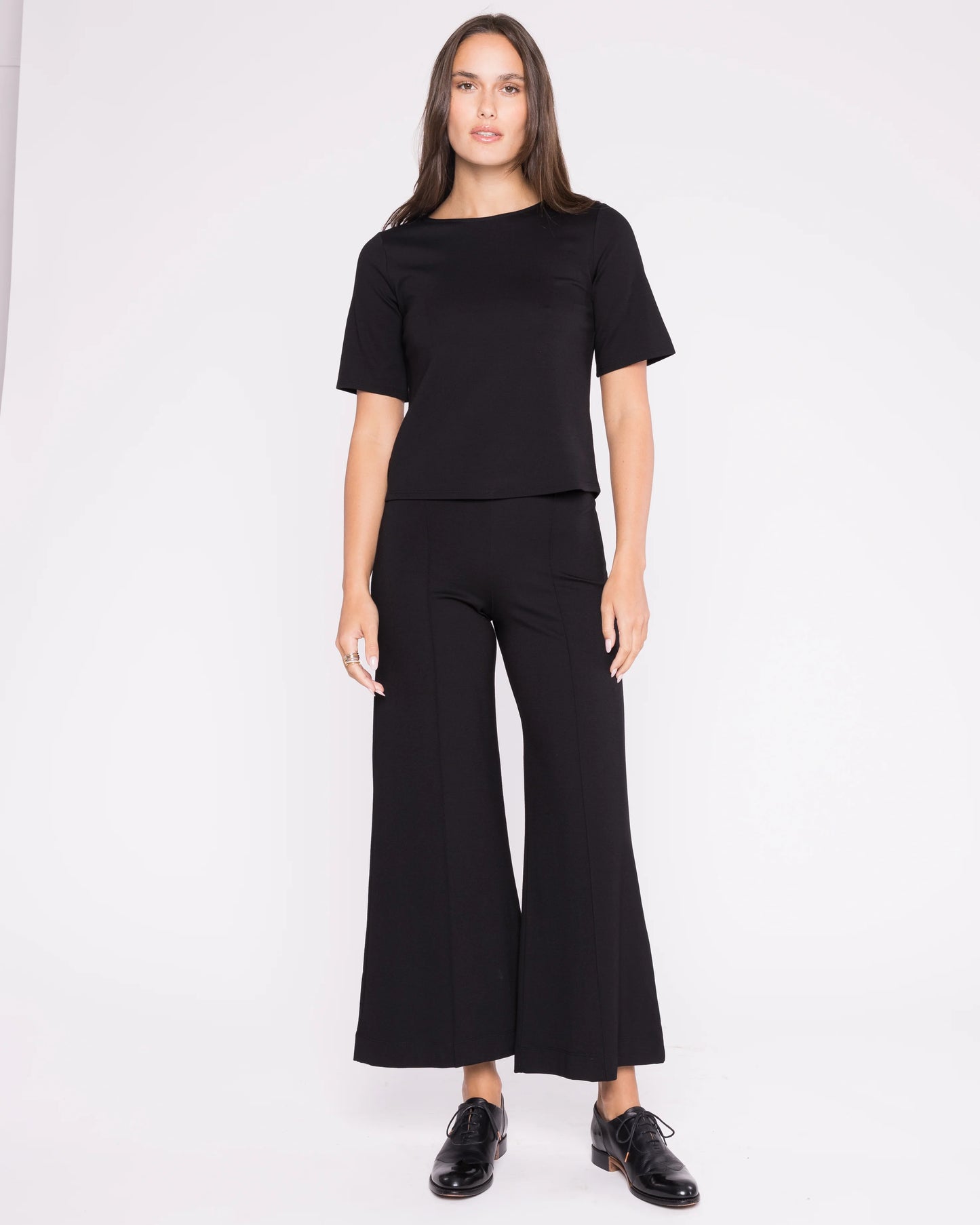 Ponte Knit Cropped  Wide Leg