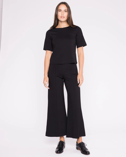 Ponte Knit Cropped  Wide Leg