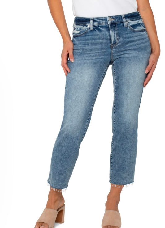 Liv Non-Skinny Skinny Jean w Cut Hem