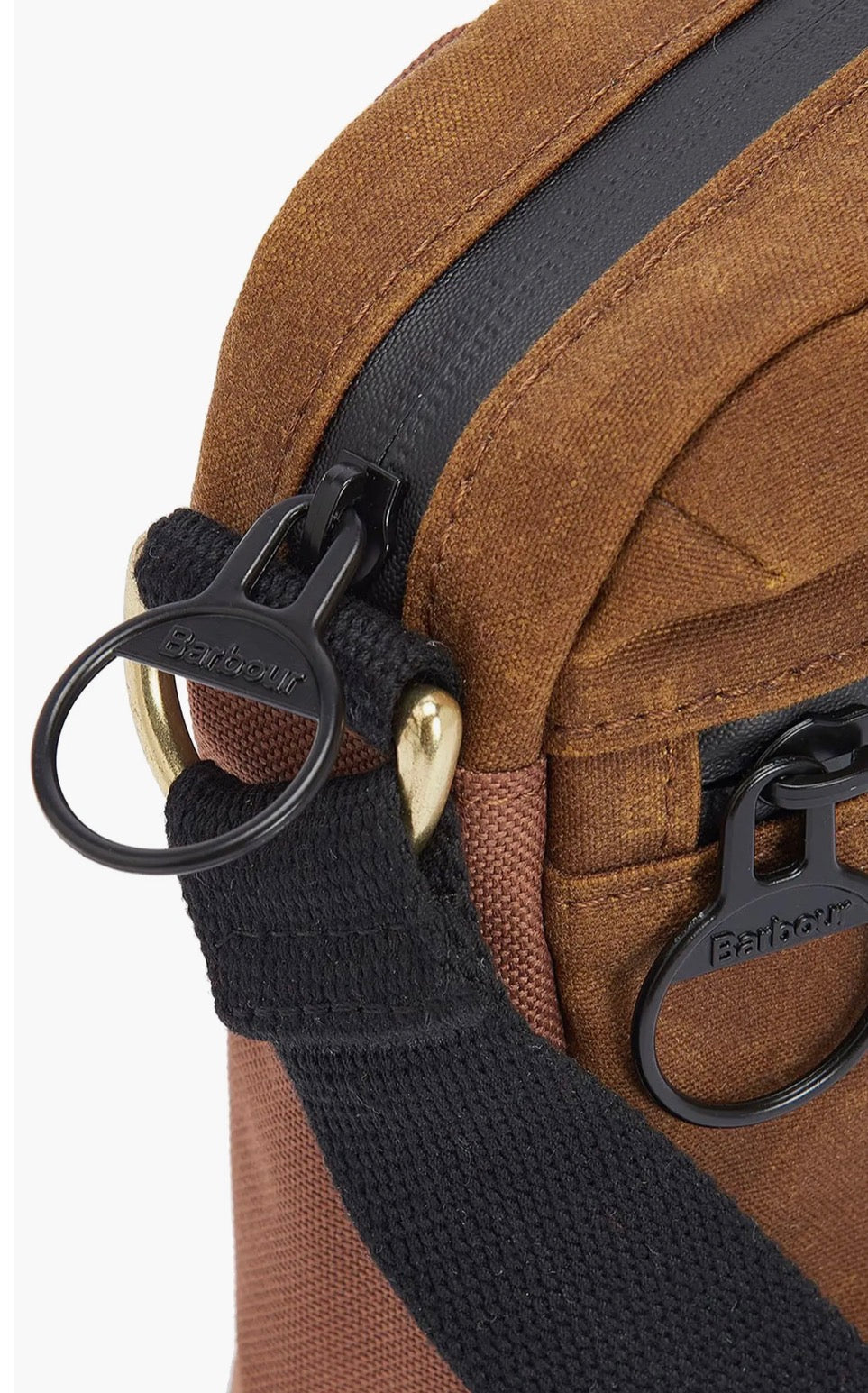 Barbour Field Wax Crossbody Bag-Tan/Black