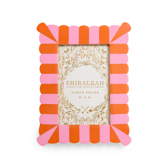 Viva 4" X 6" Scalloped Picture Frame, Orange