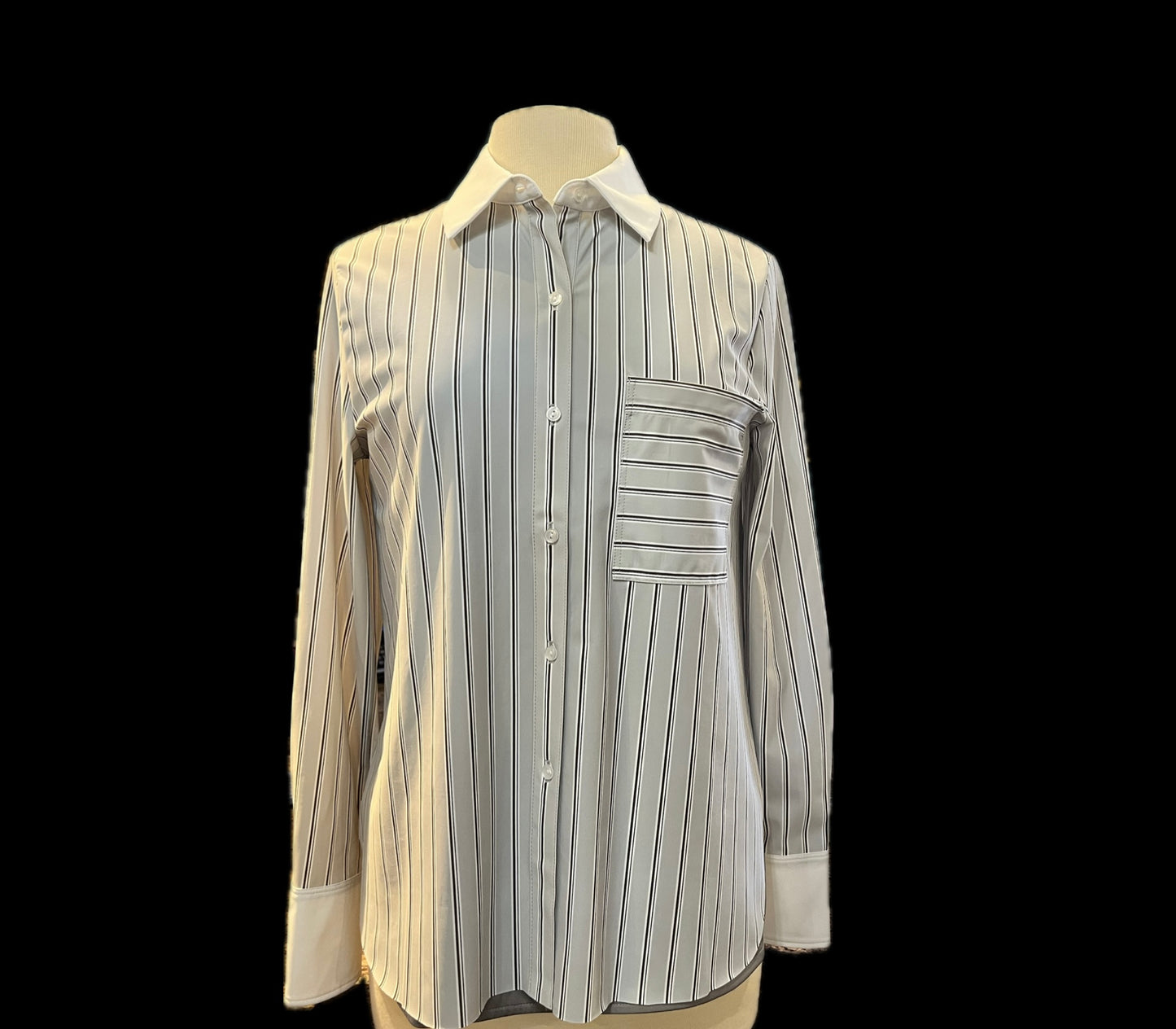 Striped Button-Front Top